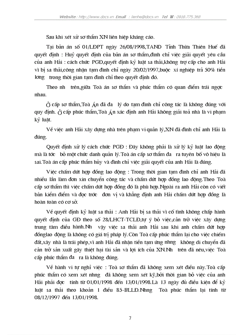 image for page Phân tích quá trình giải quyết tranh chấp lao động về việc sa thải giữa người lao động với xí nghiệp liên hiệp công trình đường sắt