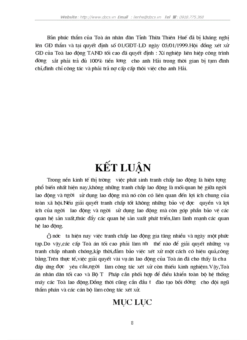 image for page Phân tích quá trình giải quyết tranh chấp lao động về việc sa thải giữa người lao động với xí nghiệp liên hiệp công trình đường sắt