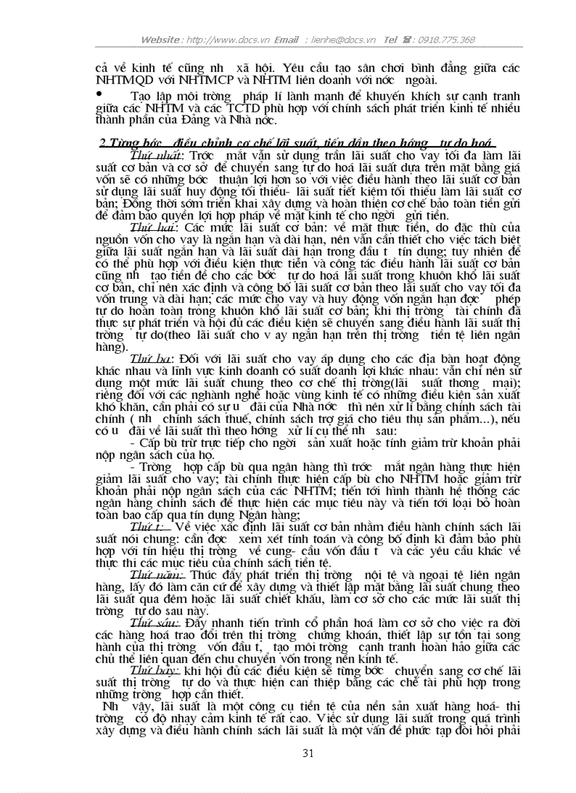 image for page Lãi suất và vấn đề tự do hoá lãi suất ở Việt Nam hiện nay