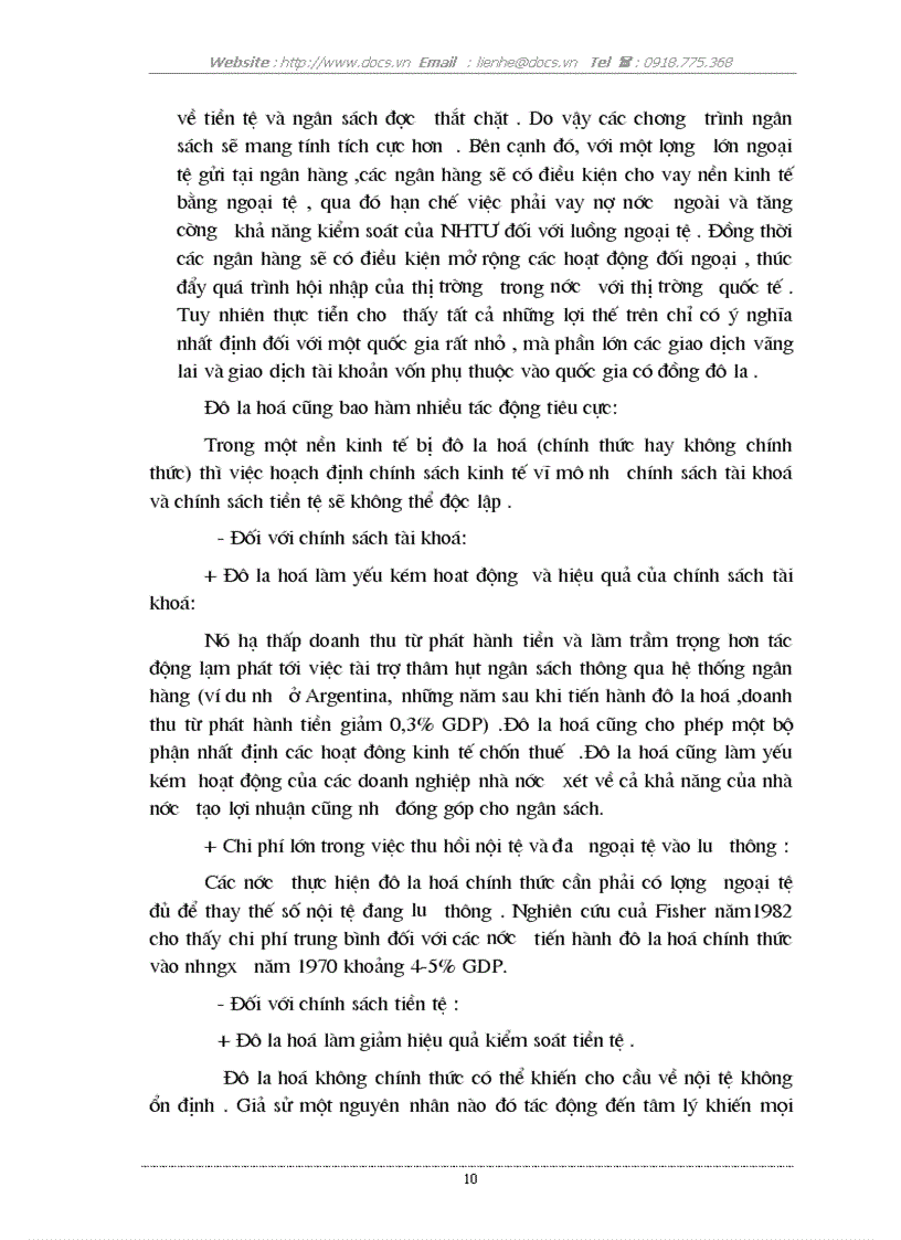 image for page Ảnh hưởng của tình trạng đô la hoá đối với nền kinh tế Việt Nam nguyên nhân và giải pháp khắc phục
