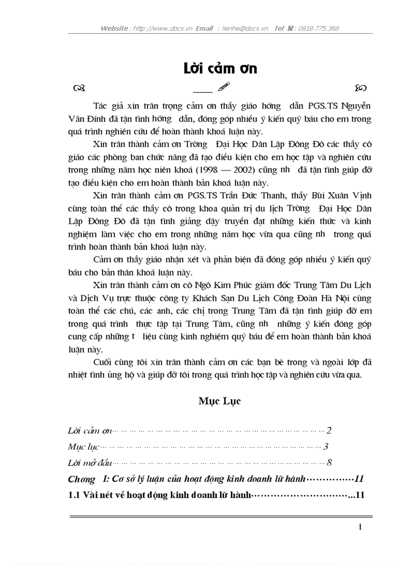 image for page Giải pháp phát triển hoạt động kinh doanh lữ hành của Trung Tâm du lịch và dịch vụ thuộc Công ty khách sạn