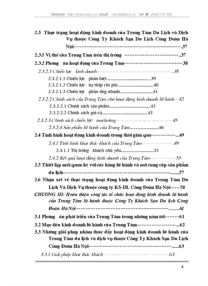 image for page Giải pháp phát triển hoạt động kinh doanh lữ hành của Trung Tâm du lịch và dịch vụ thuộc Công ty khách sạn