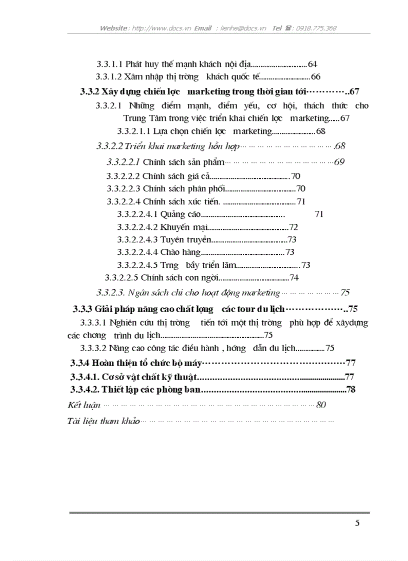 image for page Giải pháp phát triển hoạt động kinh doanh lữ hành của Trung Tâm du lịch và dịch vụ thuộc Công ty khách sạn