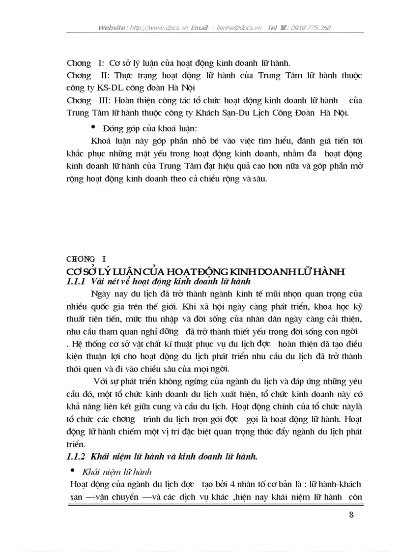image for page Giải pháp phát triển hoạt động kinh doanh lữ hành của Trung Tâm du lịch và dịch vụ thuộc Công ty khách sạn