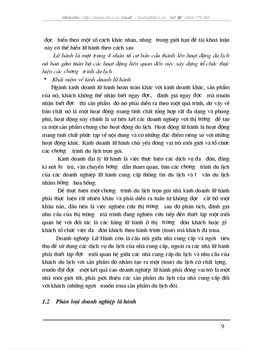image for page Giải pháp phát triển hoạt động kinh doanh lữ hành của Trung Tâm du lịch và dịch vụ thuộc Công ty khách sạn