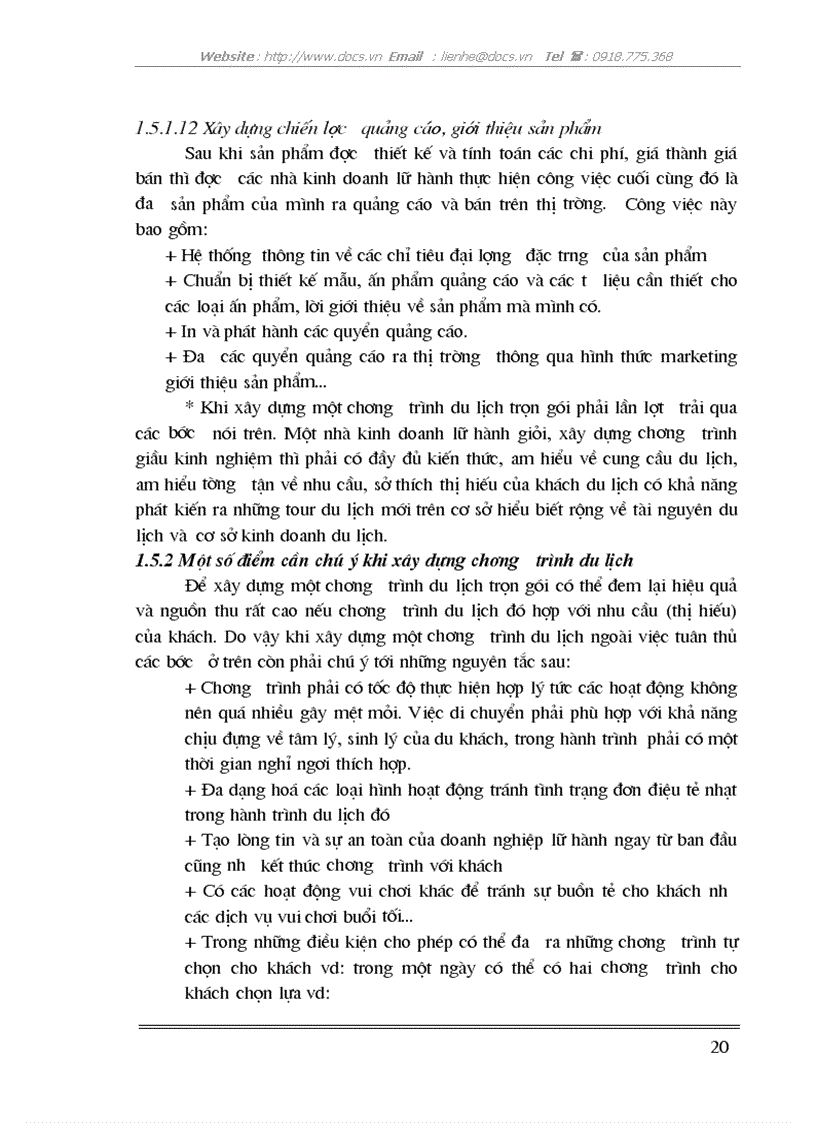 image for page Giải pháp phát triển hoạt động kinh doanh lữ hành của Trung Tâm du lịch và dịch vụ thuộc Công ty khách sạn