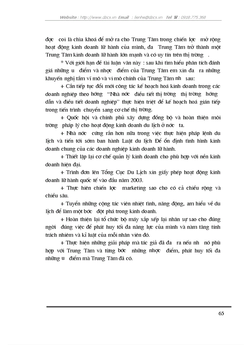 image for page Giải pháp phát triển hoạt động kinh doanh lữ hành của Trung Tâm du lịch và dịch vụ thuộc Công ty khách sạn