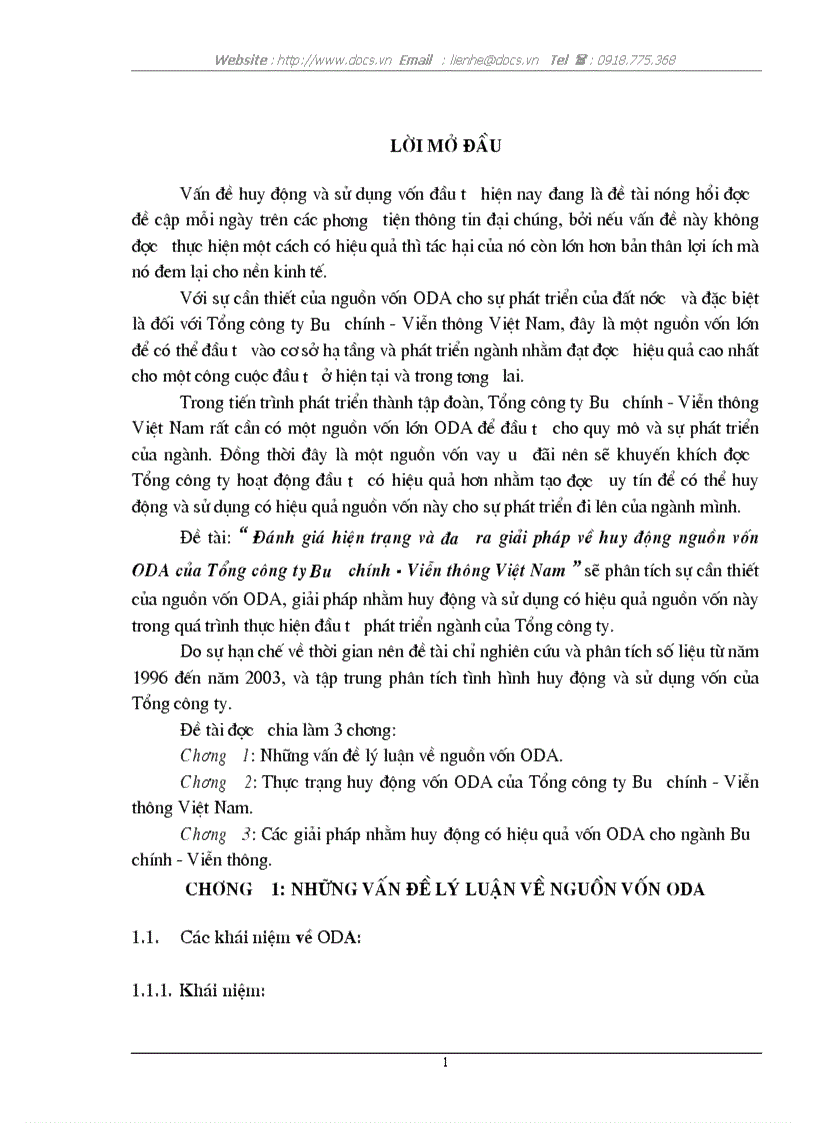 image for page Đánh giá hiện trạng và đưa ra giải pháp về huy động nguồn vốn ODA của Tổng công ty Bưu chính Viễn thông Việt Nam