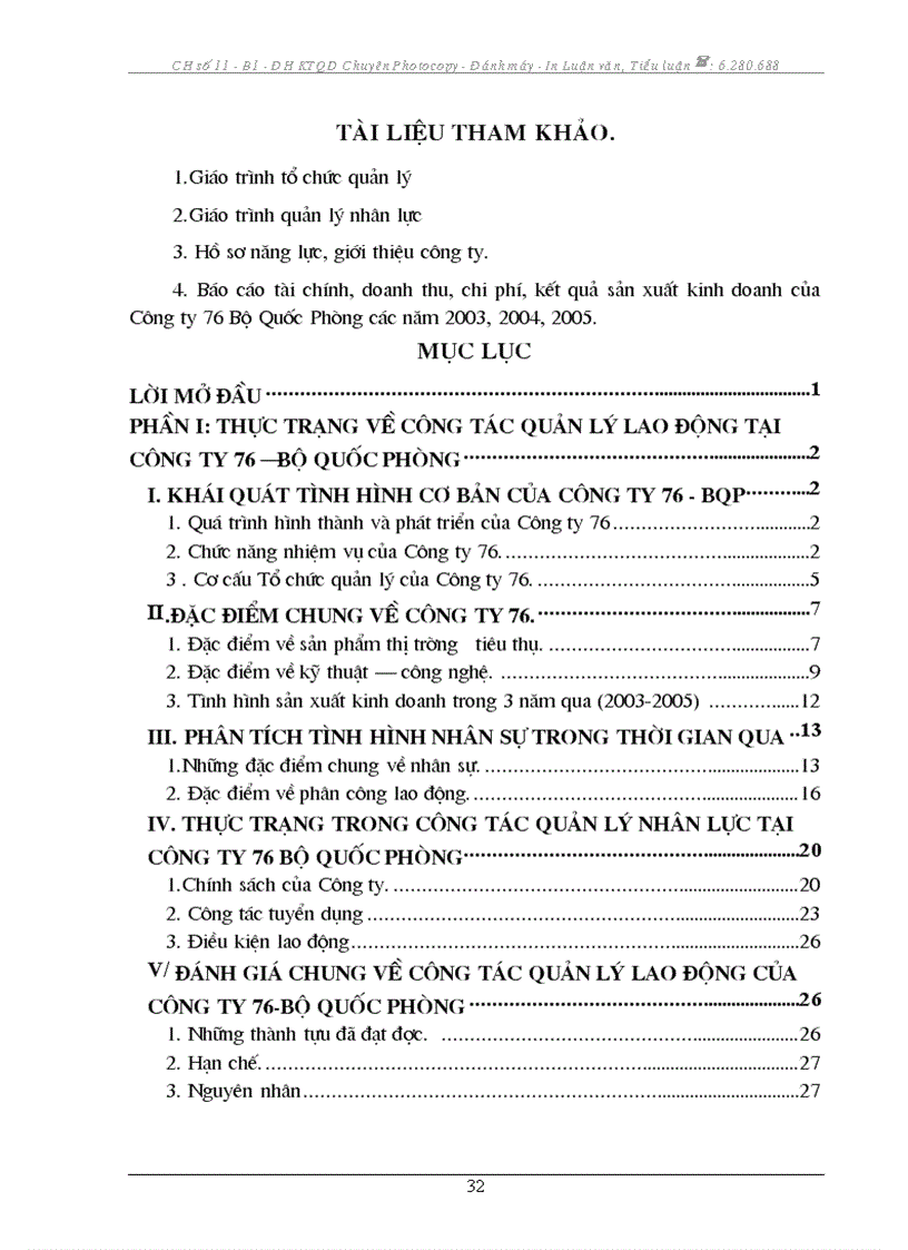 image for page Một số giải pháp hoàn thiện công tác quản lý nhân lực tại Công ty 76 Bộ Quốc Phòng