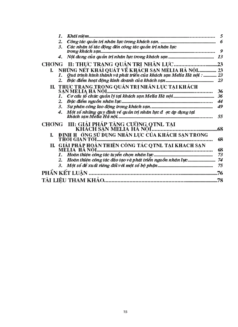 image for page Quản trị nhân lực tại khách sạn Melia Hà nội Thực trạng và giải pháp