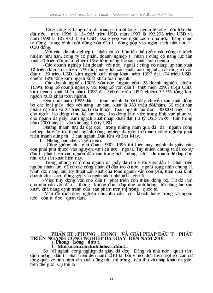 image for page Phương hướng đầu tư phát triển ngành công nghiệp Da giầy đến năm 2010