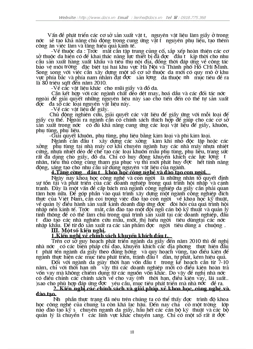 image for page Phương hướng đầu tư phát triển ngành công nghiệp Da giầy đến năm 2010