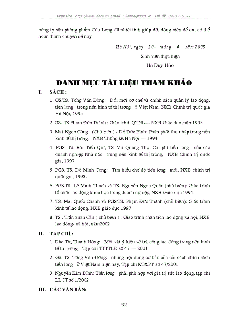 image for page Một số giải pháp nhằm hoàn thiện công tác quản lý tiền lương tiền thưởng tại công ty Văn Phòng Phẩm Cửu Long