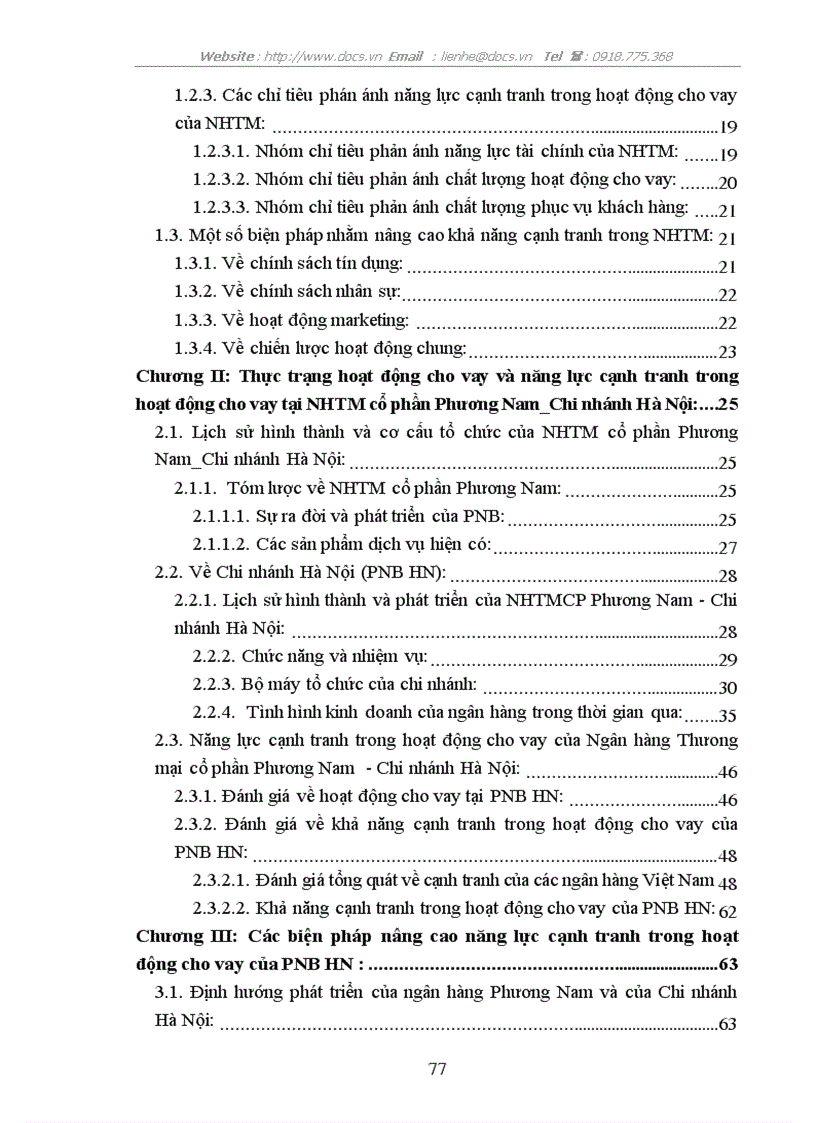 image for page Nâng cao năng lực cạnh tranh trong hoạt động cho vay của ngân hàng NHTMCP Phương Nam PNB Chi nhánh Hà Nội lt NHaCT gt