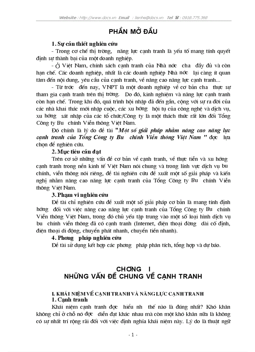 image for page 1số giải pháp nhằm nâng cao năng lực cạnh tranh của Tổng C ty Bưu chính Viễn thông VN