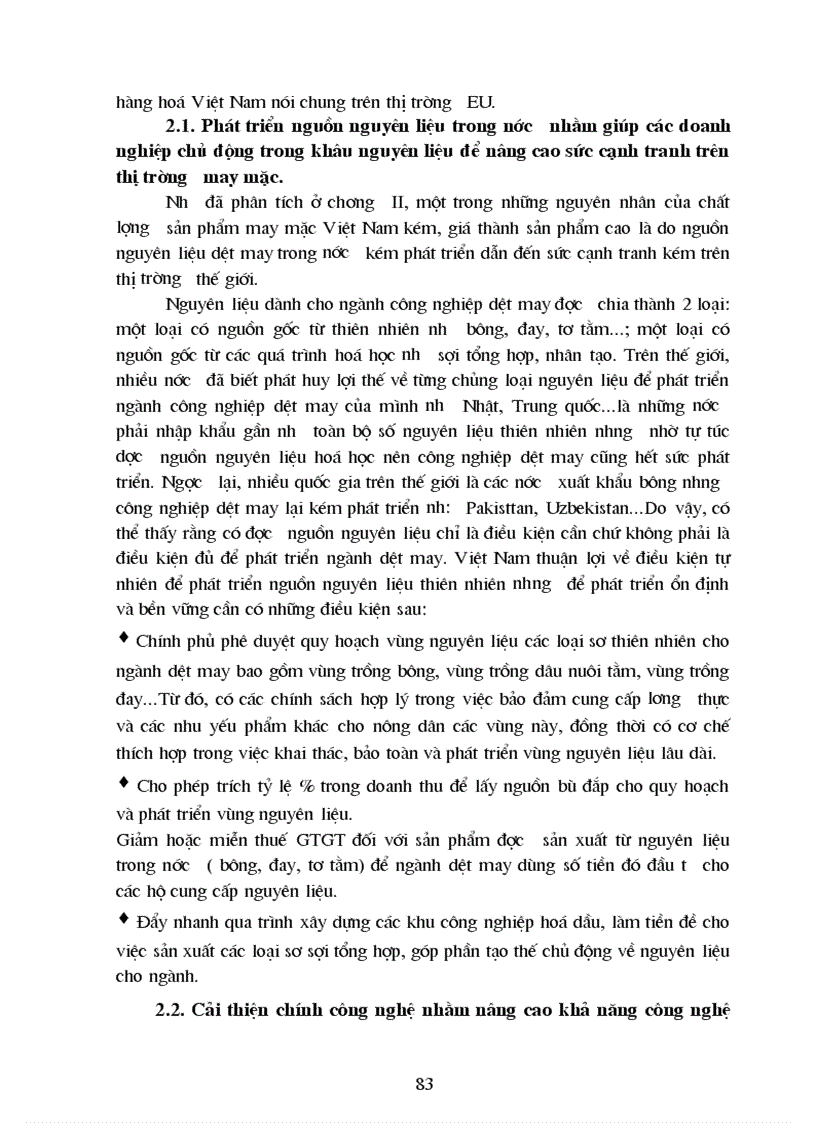 image for page Giải pháp nâng cao sức cạnh tranh hàng may mặc của C ty Dệt may Hà Nội trên thị trường EU