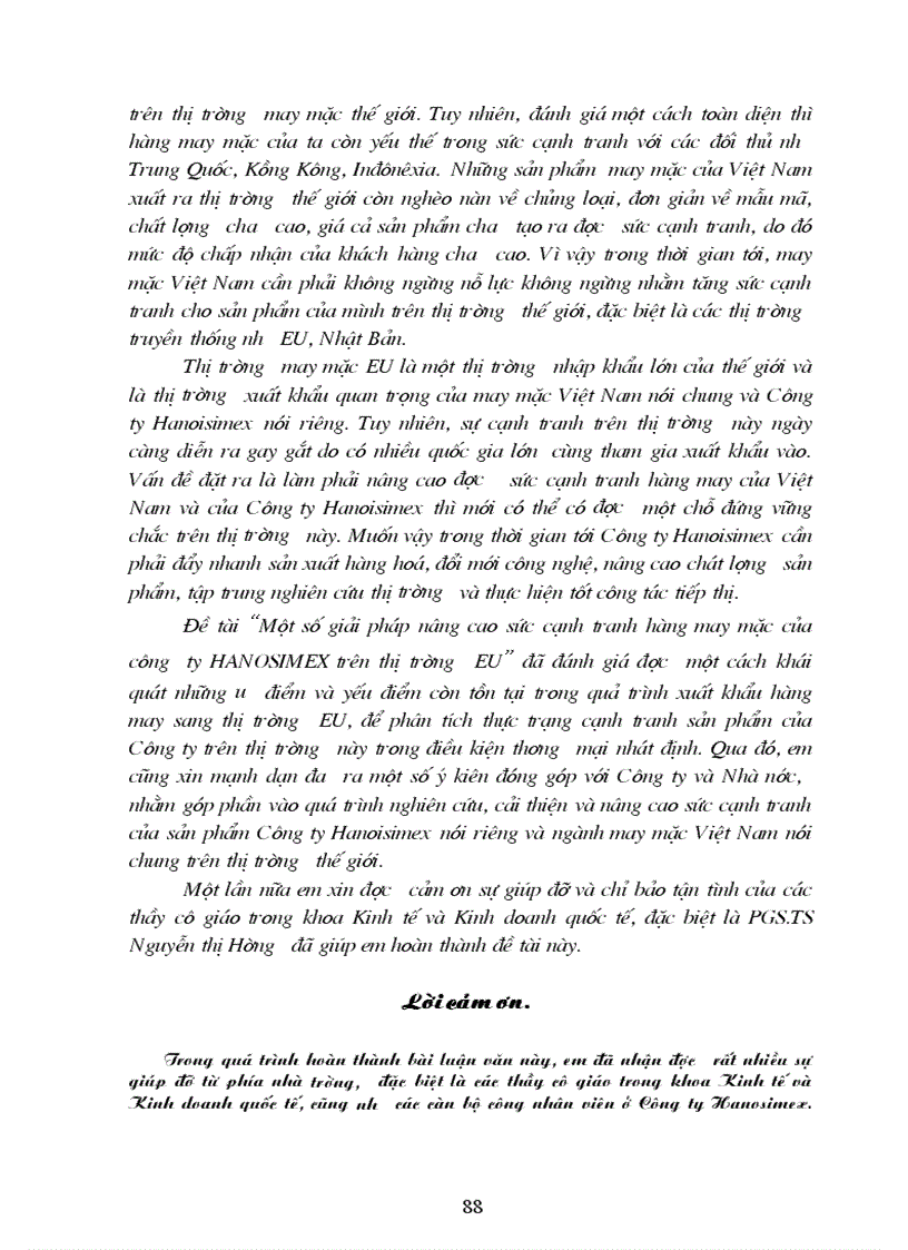 image for page Giải pháp nâng cao sức cạnh tranh hàng may mặc của C ty Dệt may Hà Nội trên thị trường EU