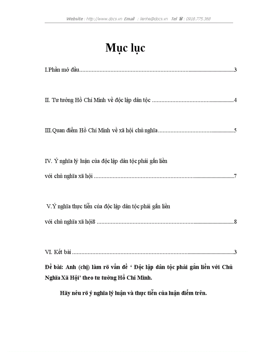 image for page Độc lập dân tộc phải gắn liền với Chủ Nghĩa Xã Hội theo tư tưởng Hồ Chí Minh Hãy nêu rõ ý nghĩa lý luận và thực tiễn của luận điểm trên