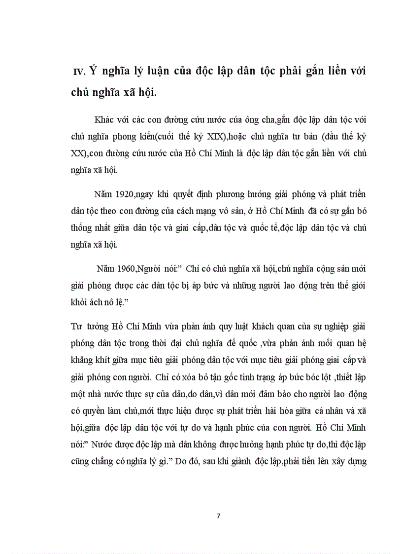 image for page Độc lập dân tộc phải gắn liền với Chủ Nghĩa Xã Hội theo tư tưởng Hồ Chí Minh Hãy nêu rõ ý nghĩa lý luận và thực tiễn của luận điểm trên