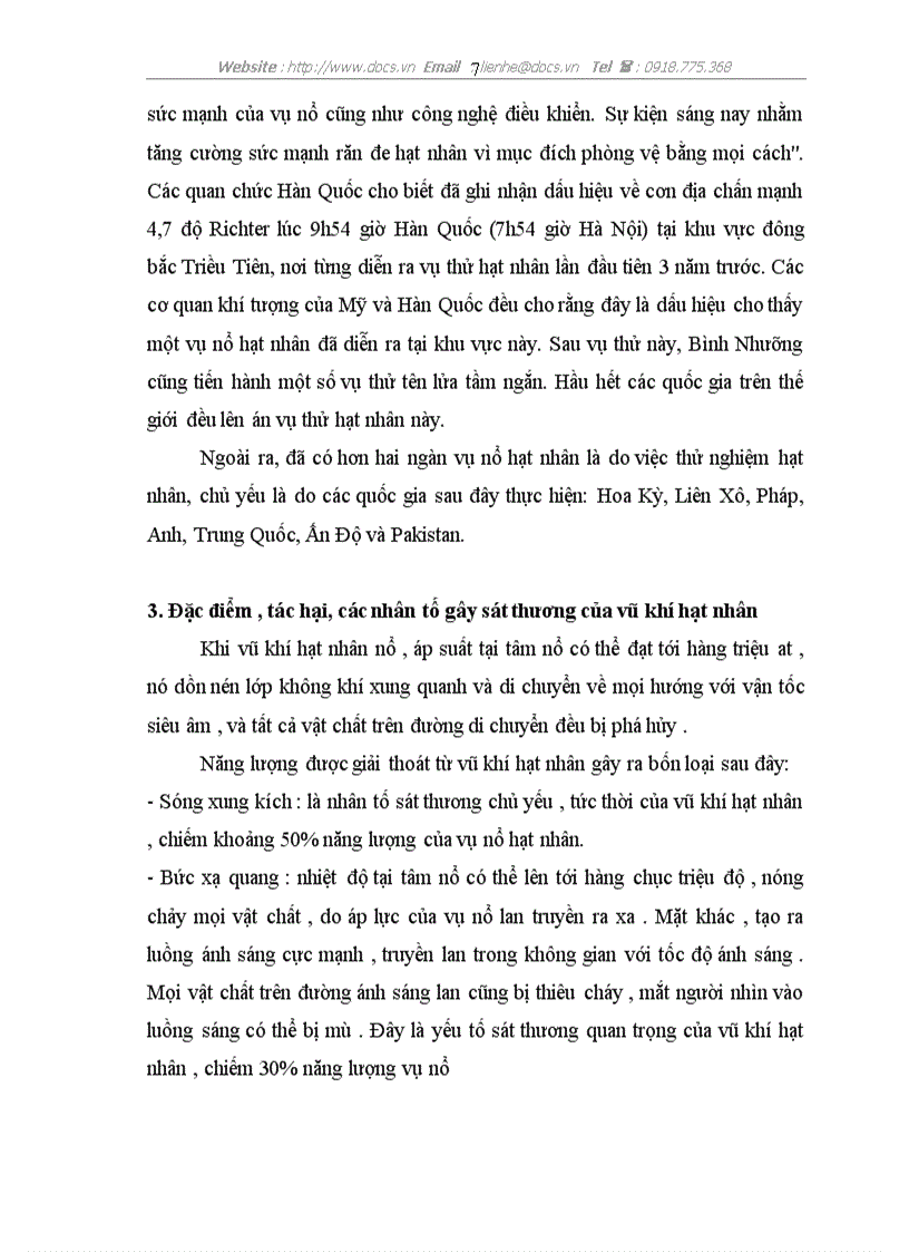 image for page Phân tích đặc điểm tác hại và các nhân tố sát thương phá hoại của vũ khí hạt nhân