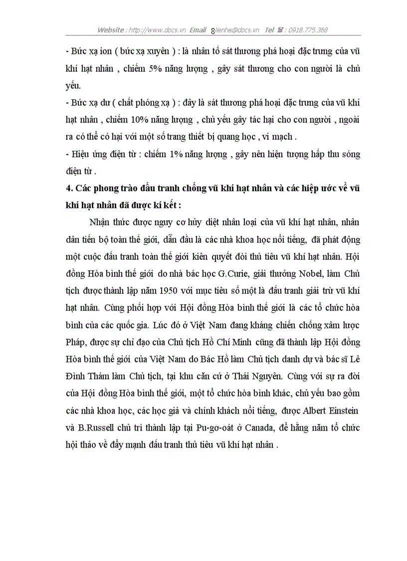 image for page Phân tích đặc điểm tác hại và các nhân tố sát thương phá hoại của vũ khí hạt nhân