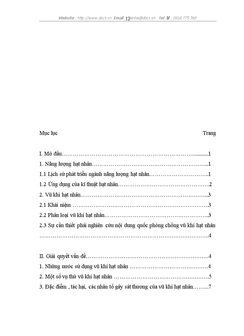 image for page Phân tích đặc điểm tác hại và các nhân tố sát thương phá hoại của vũ khí hạt nhân