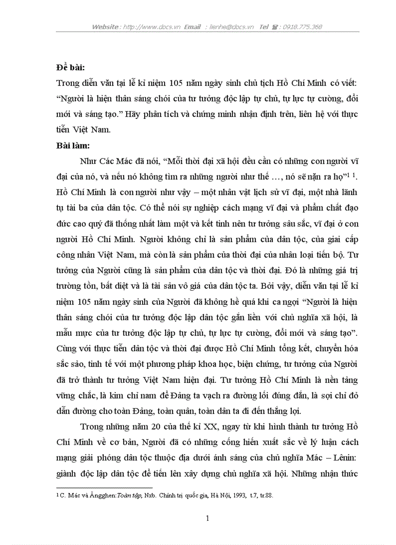 image for page Người là hiện thân sáng chói của tư tưởng độc lập tự chủ tự lực tự cường đổi mới và sáng tạo Hãy phân tích và chứng minh nhận định trên