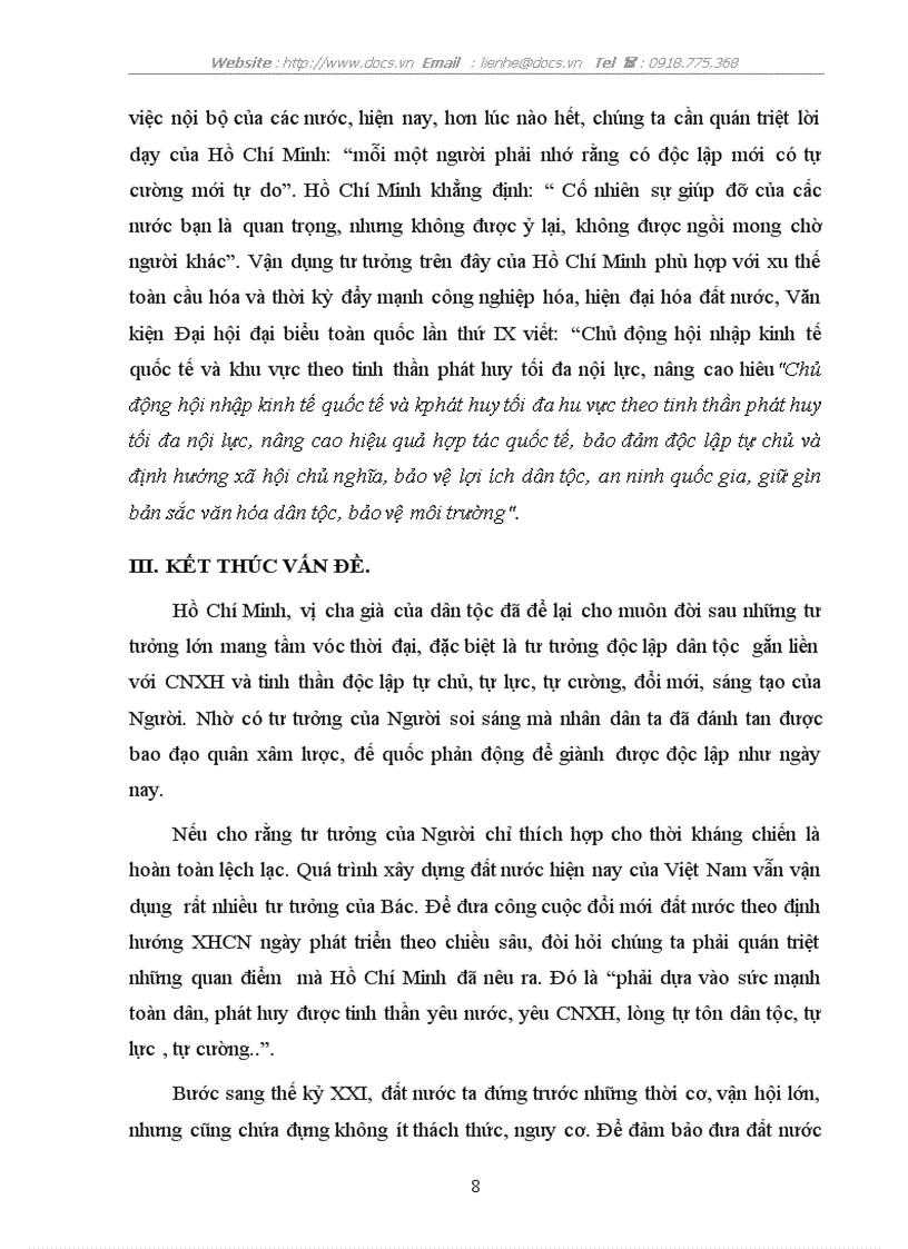 image for page Tư tưởng độc lập dân tộc gắn liền với cnxh