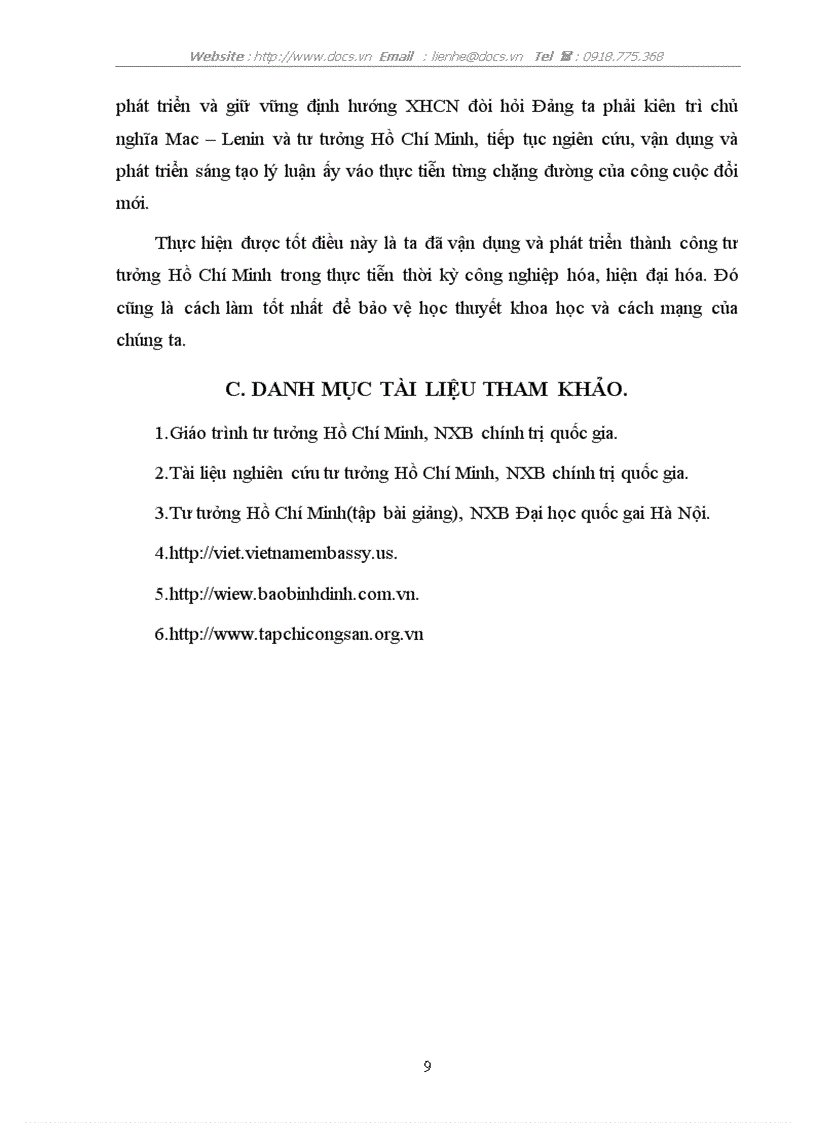 image for page Tư tưởng độc lập dân tộc gắn liền với cnxh