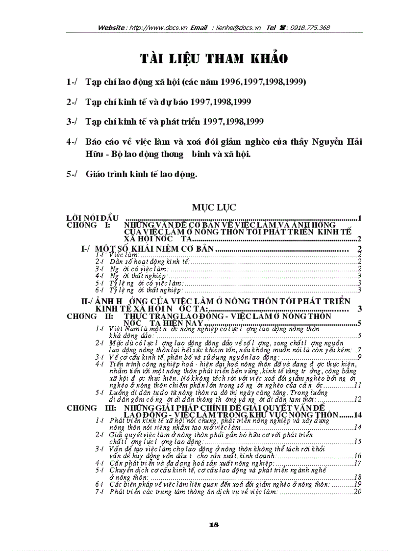 image for page Mục lục lời nói đầu 1 chương i Những vấn đề cơ bản về việc làm và ảnh hưởng của việc làm ở nông thôn tới phát triển kinh tế xã hội nước ta