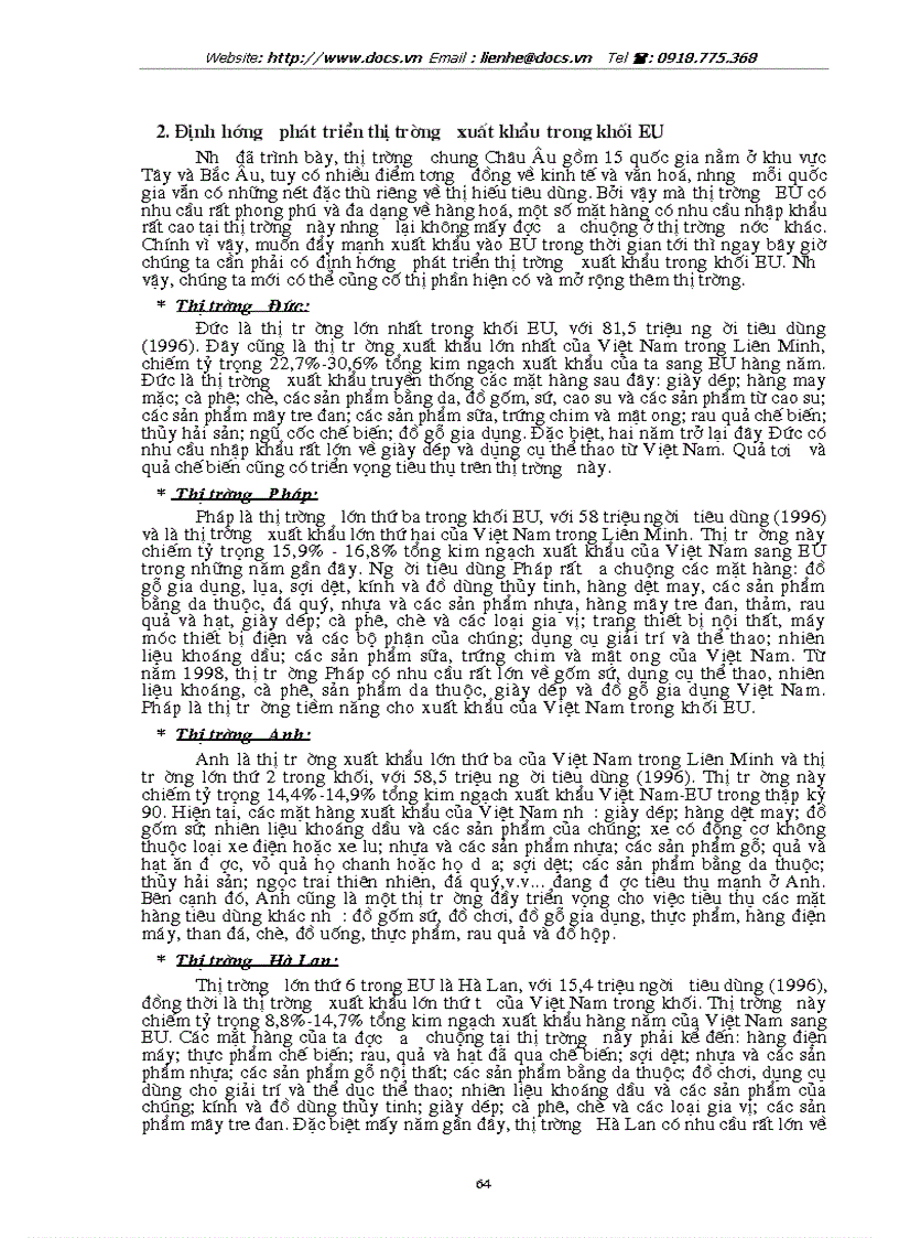 image for page Tự do hoá trong EU khả năng thâm nhập thị trường EU của hàng hoá VN