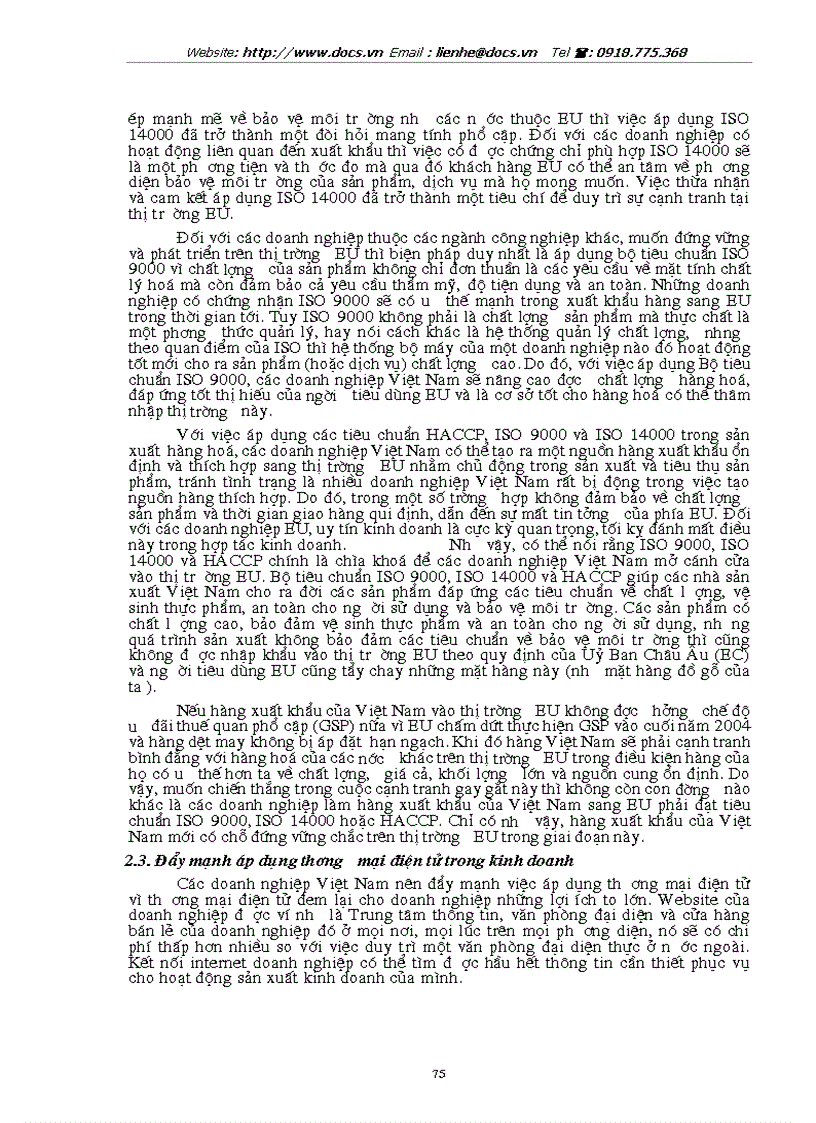 image for page Tự do hoá trong EU khả năng thâm nhập thị trường EU của hàng hoá VN