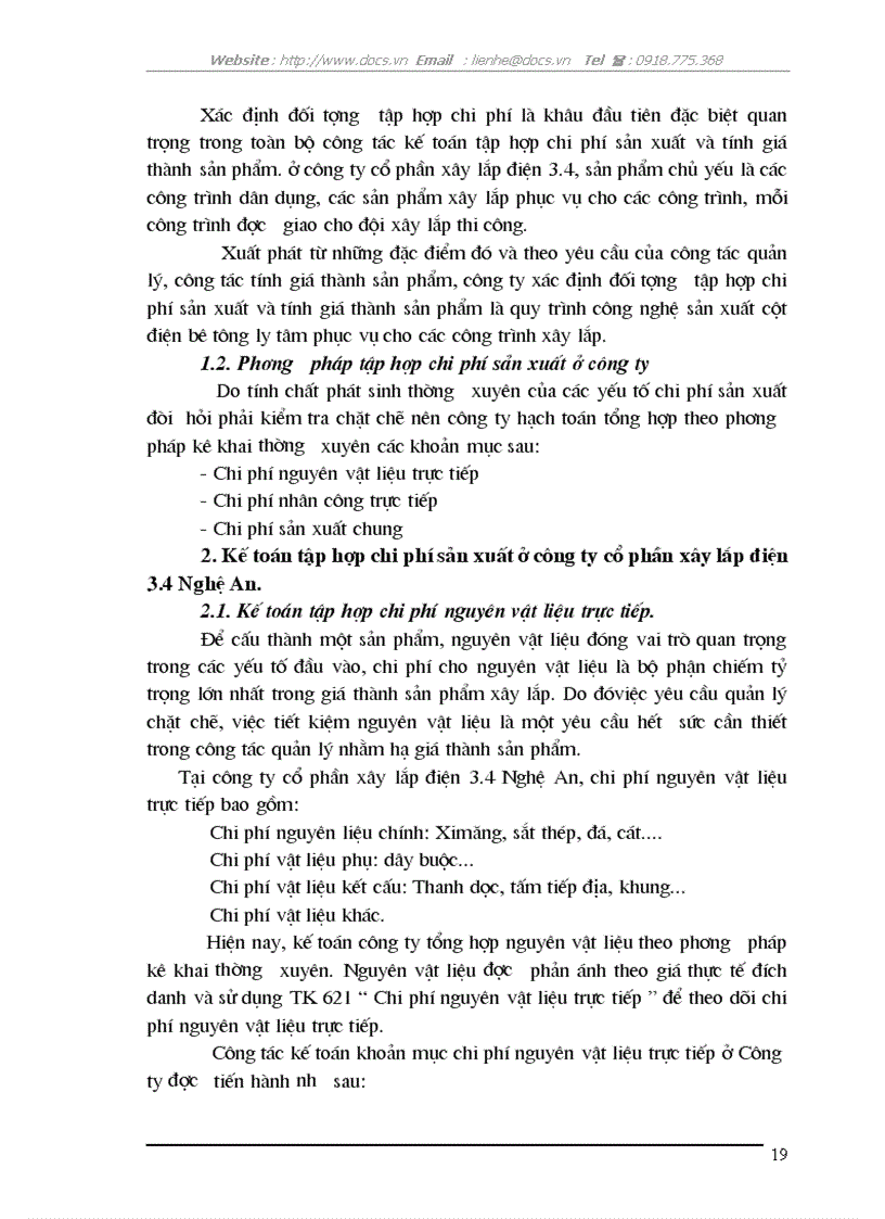 image for page Kế toán tập hợp chi phí sản xuất và tính giá thành sản phẩm tại Công ty cổ phần xây lắp điện 3 4 Nghệ An