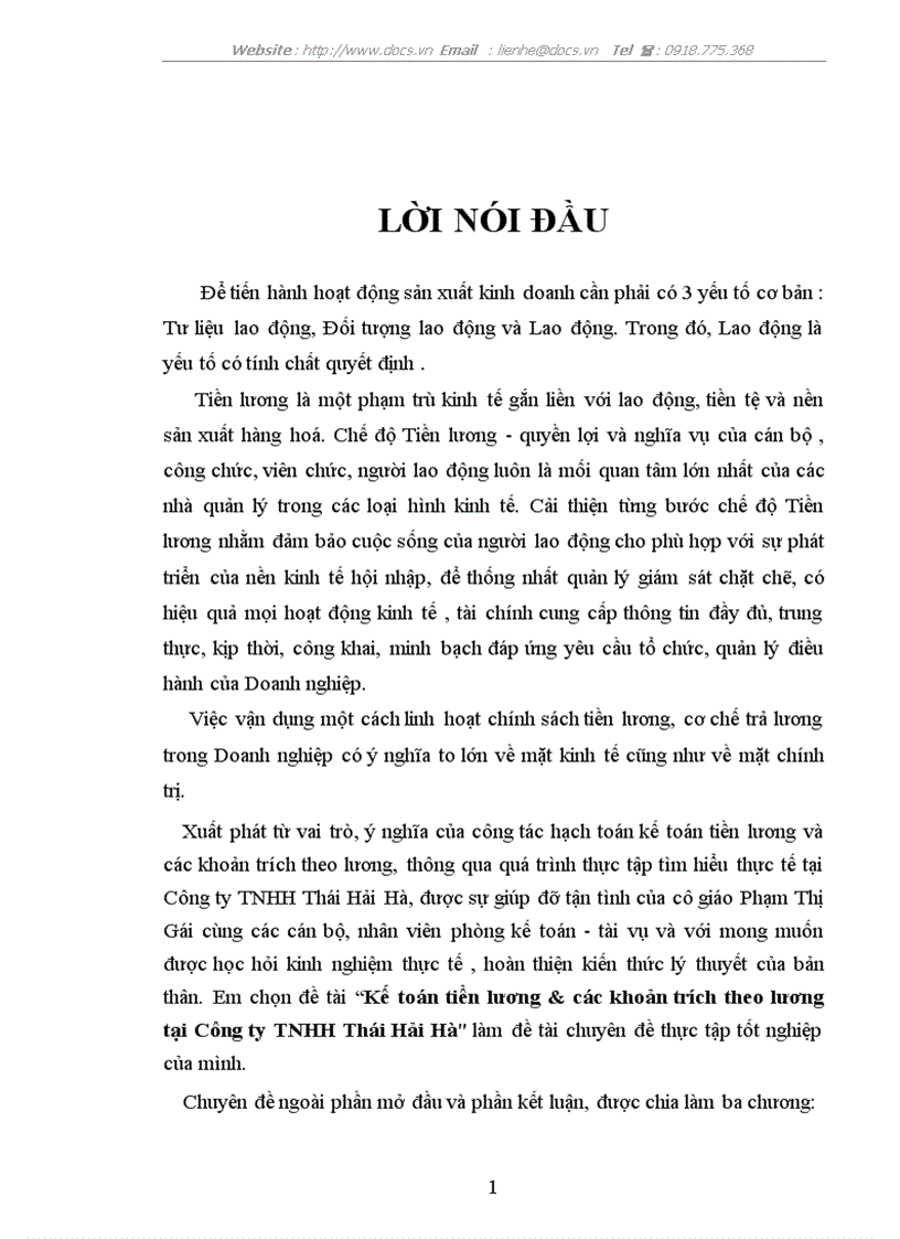 image for page Kế toán tiền lương các khoản trích theo lương tại Công ty TNHH Thái Hải Hà