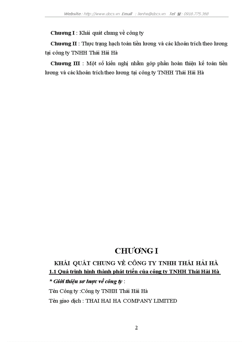 image for page Kế toán tiền lương các khoản trích theo lương tại Công ty TNHH Thái Hải Hà