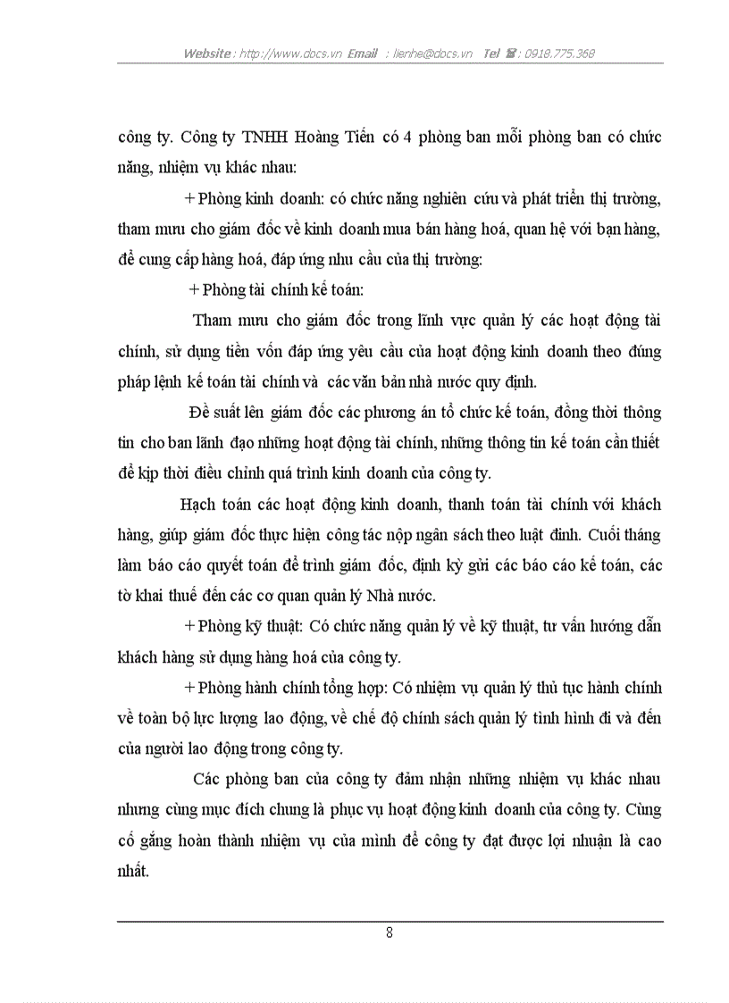 image for page Tổ chức kế toán bán hàng và xác định kết quả bán hàng tại công ty TNHH Hoàng Tiến