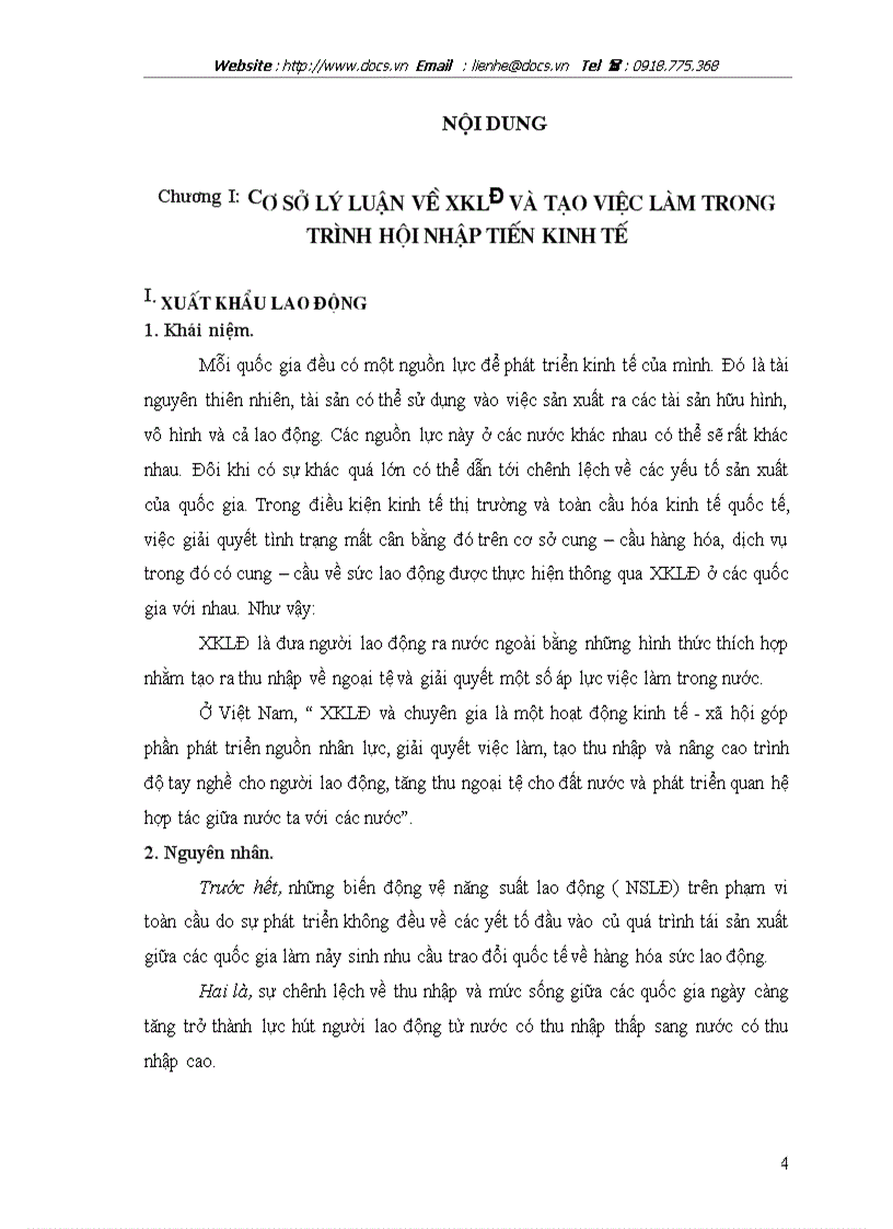 XKLĐ Việt Nam giải pháp tạo việc làm cho người lao động trong tiến trỡnh hội nhập kinh tế quốc tế