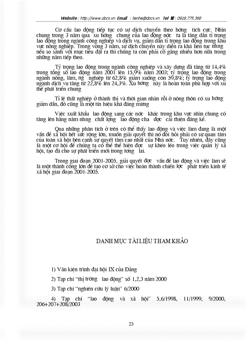 image for page Kế hoạch lao động việc làm và các pháp giải quyết việc làm trong thời kì kế hoạch 2001 2005 ở Việt Nam