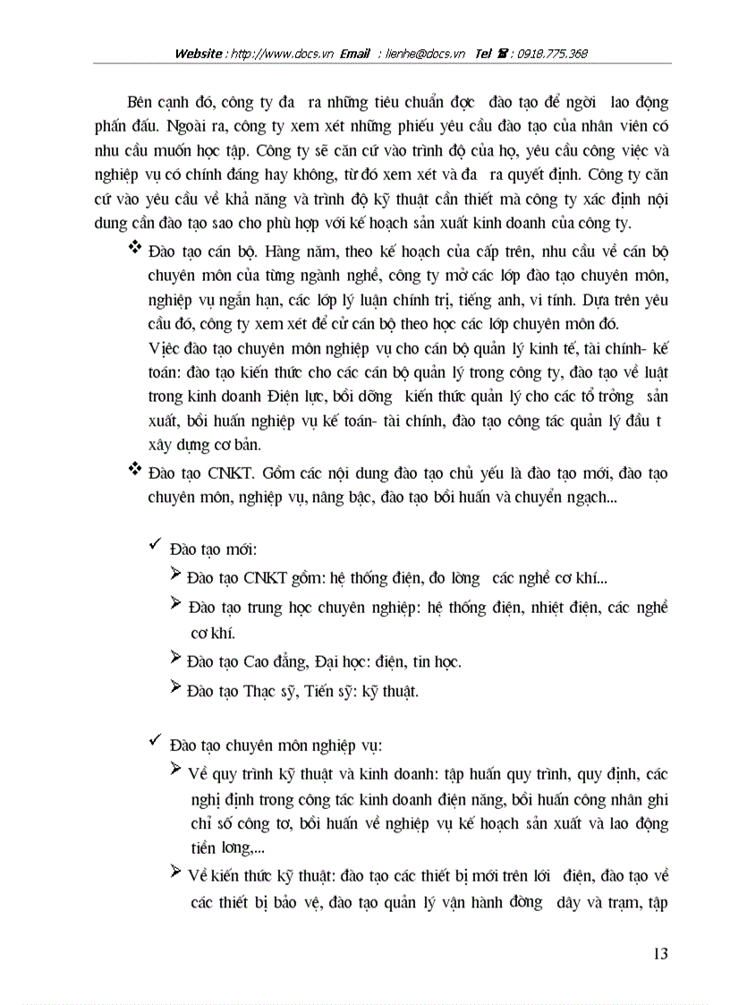 image for page Hoàn thiện công tác xây dựng khung chương trình và lựa chọn các phương pháp đào tạo của công ty Điện Lực Hà Nội năm 2004 2006