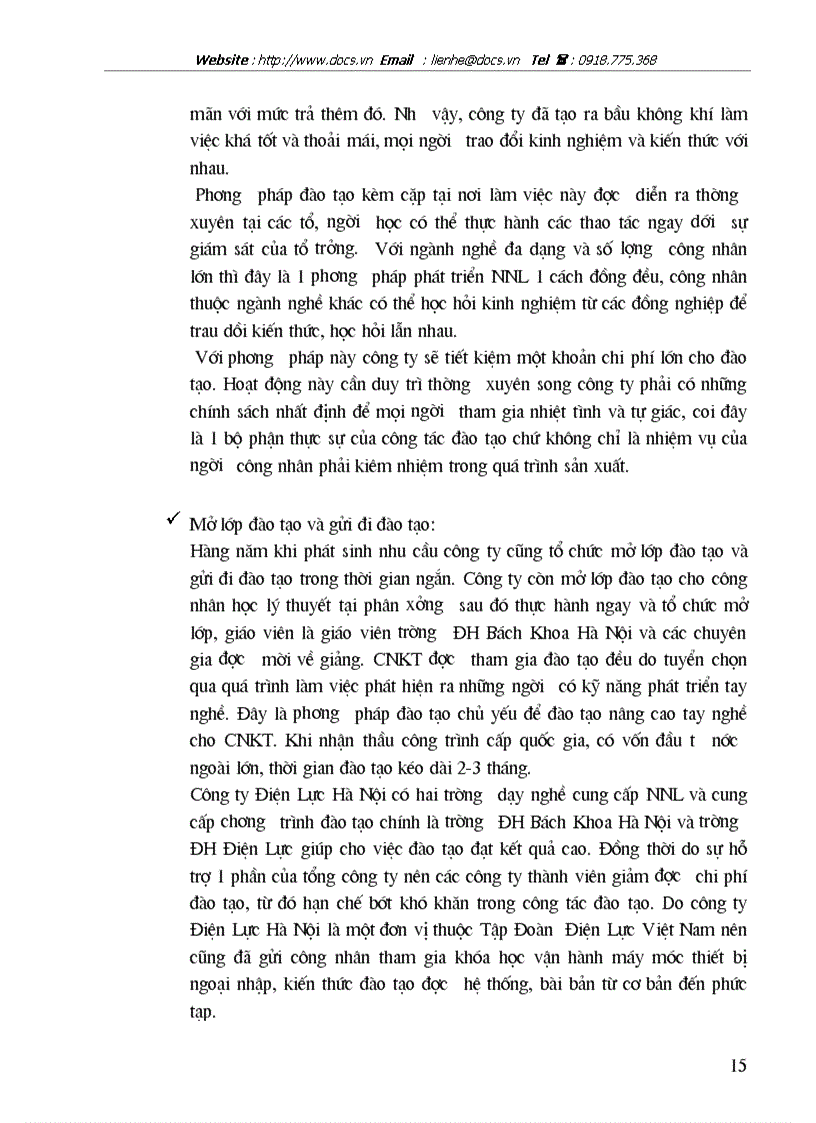 image for page Hoàn thiện công tác xây dựng khung chương trình và lựa chọn các phương pháp đào tạo của công ty Điện Lực Hà Nội năm 2004 2006