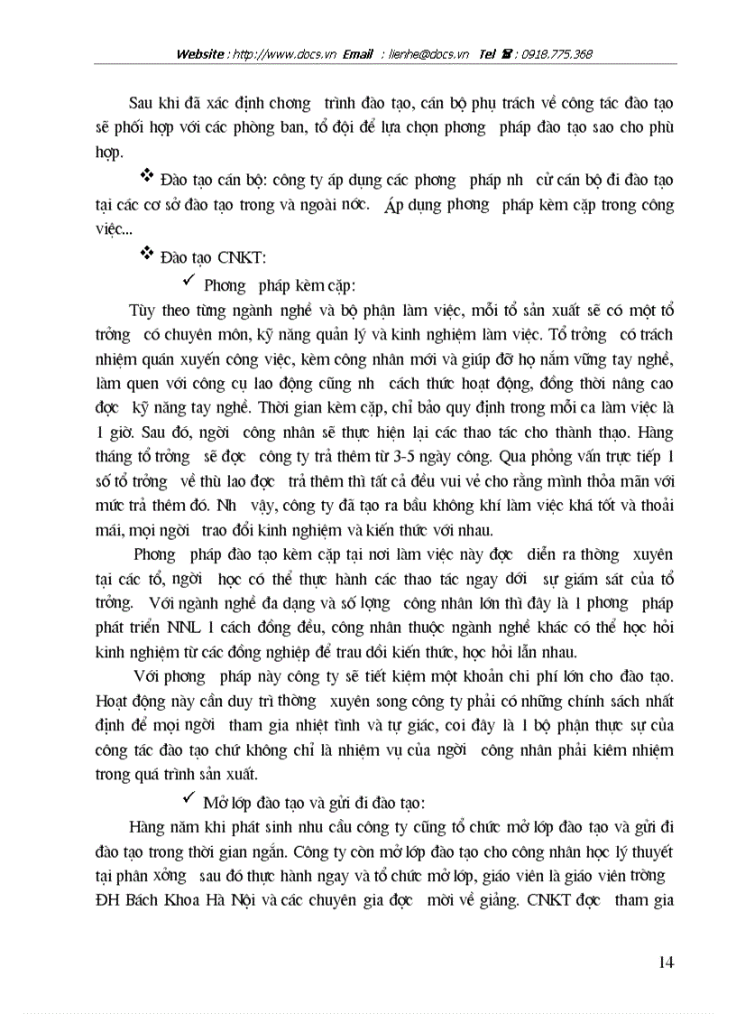 image for page Hoàn thiện công tác xây dựng khung chương trình và lựa chọn các phương pháp đào tạo của công ty Điện Lực Hà Nội năm 2004 2006