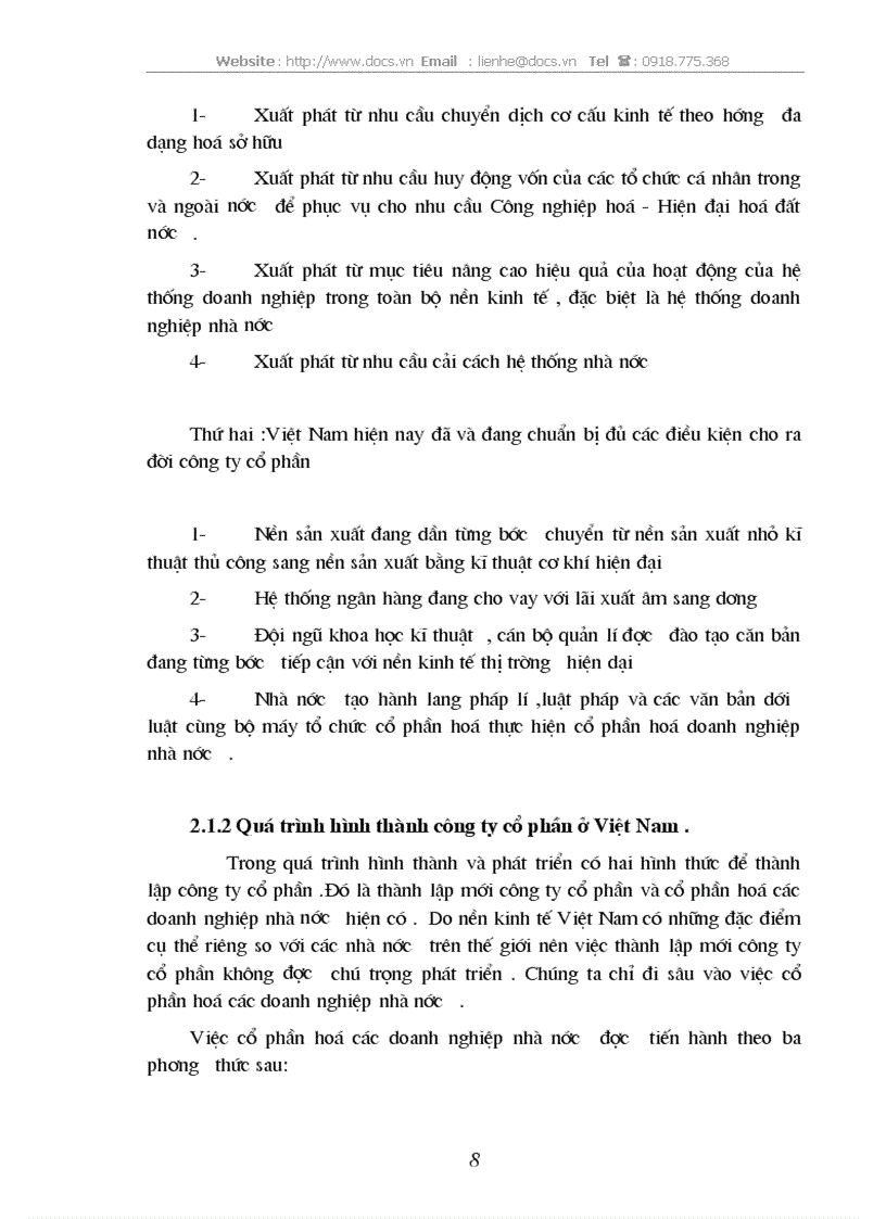 image for page Công ty cổ phần và vai trò của nó trong sự phát triển kinh tế ở nước ta hiện nay