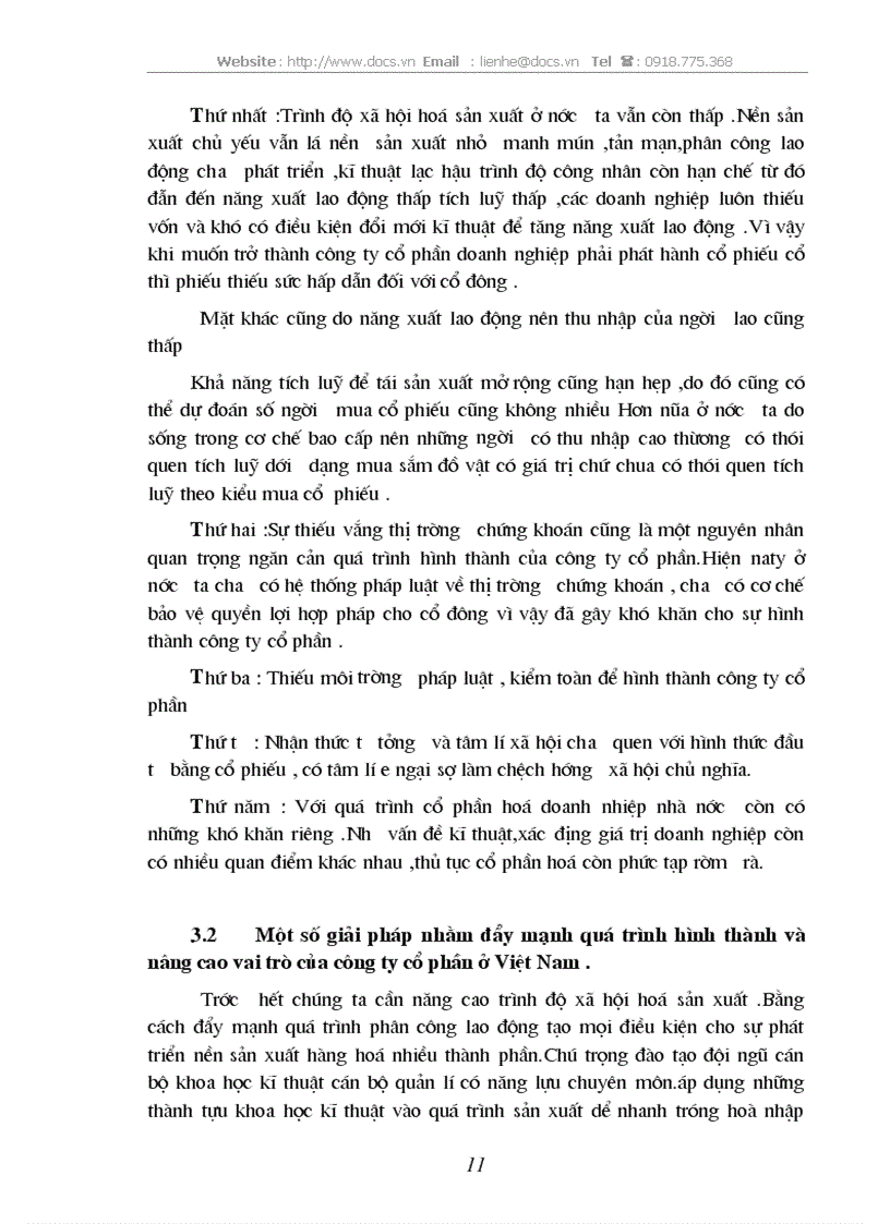 image for page Công ty cổ phần và vai trò của nó trong sự phát triển kinh tế ở nước ta hiện nay