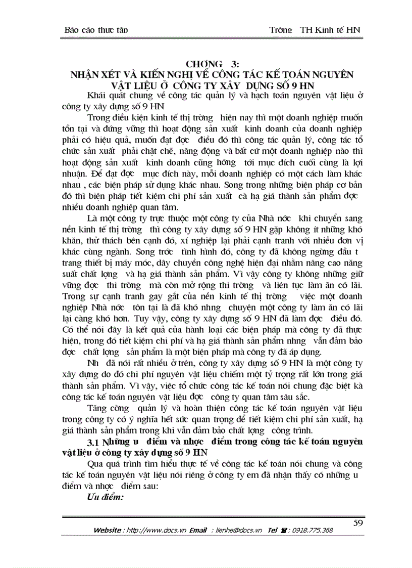 image for page Tổ chức công tác kế toán nguyên vật liệu của Công ty xây dựng số 9 Hà Nội