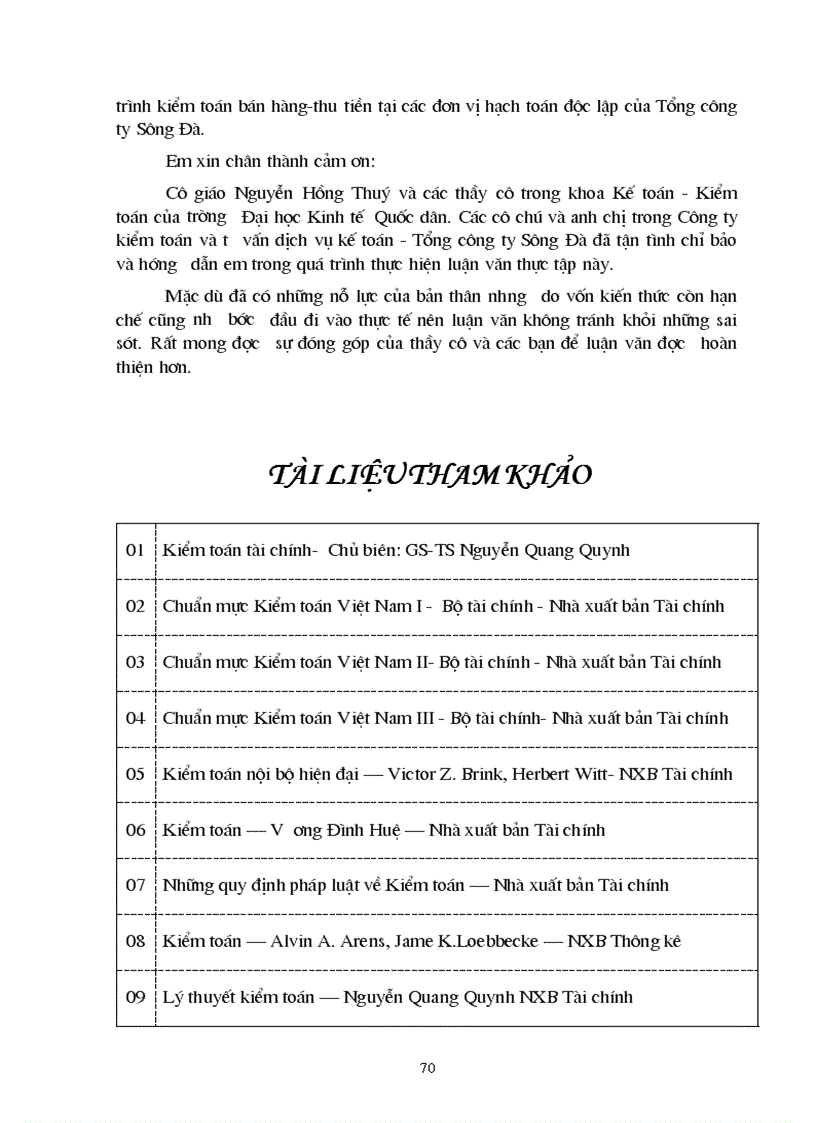 image for page Quy trình kiểm toán bán hàng thu tiền trong kiểm toán Báo cáo tài chính của kiểm toán nội bộ các đơn vị hạch toán độc lập tại Tổng công ty Sông Đà