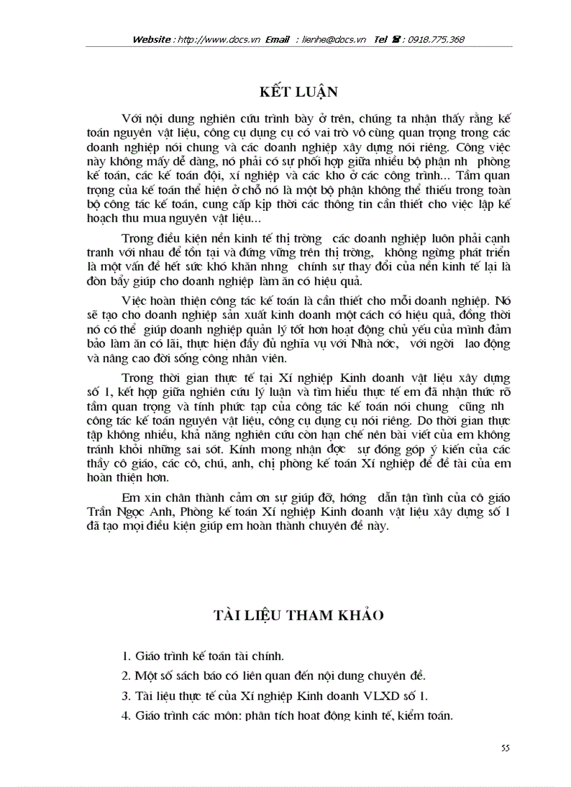 image for page Kế toán nguyên liệu vật liệu và công cụ dụng cụ tại Xí nghiệp kinh doanh vật liệu xây dựng số