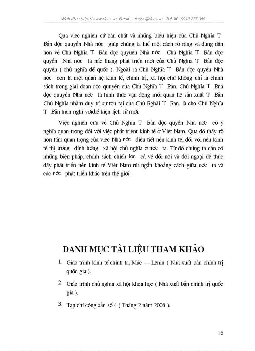 image for page Bản chất những biểu hiện chủ yếu của CNTB độc quyền nhà nuớc Ý nghĩa phương pháp luận của việc vận dụng nó ở nước ta hiện nay