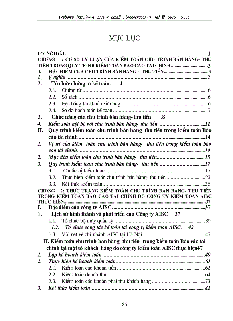 image for page Kiểm toán chu trình bán hàng thu tiền trong kiểm toán BCTC do Công ty Kiểm toán và Dịch vụ Tin học AISC thực hiện