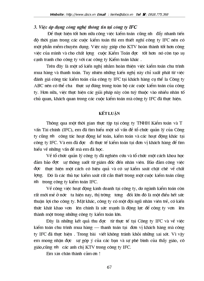 image for page Công việc kiểm toán chu trình mua hàng và thanh toán trong kiểm toán báo cáo tài chính tại công ty TNHH kiểm toán và tư vấn tài chính quốc tế IFC