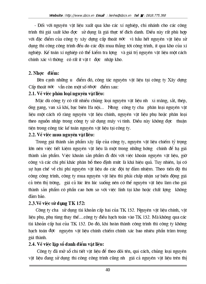 image for page Hoàn thiện công tác kế toán nguyên vật liệu tại Công ty xây dựng cấp thoát nước